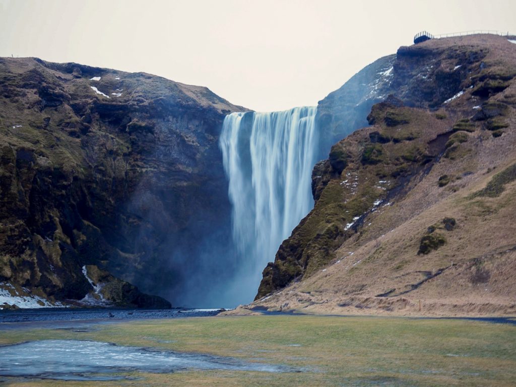 Skogafoss Iceland in winter