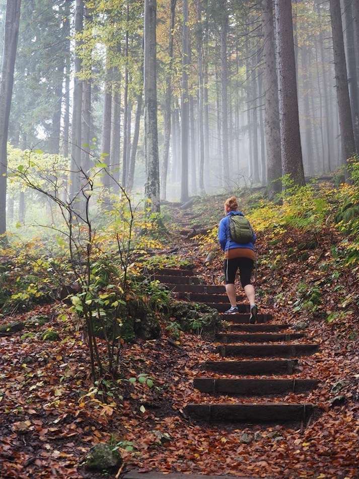 Hiking Tegernsee in autumn Bavaria Germany