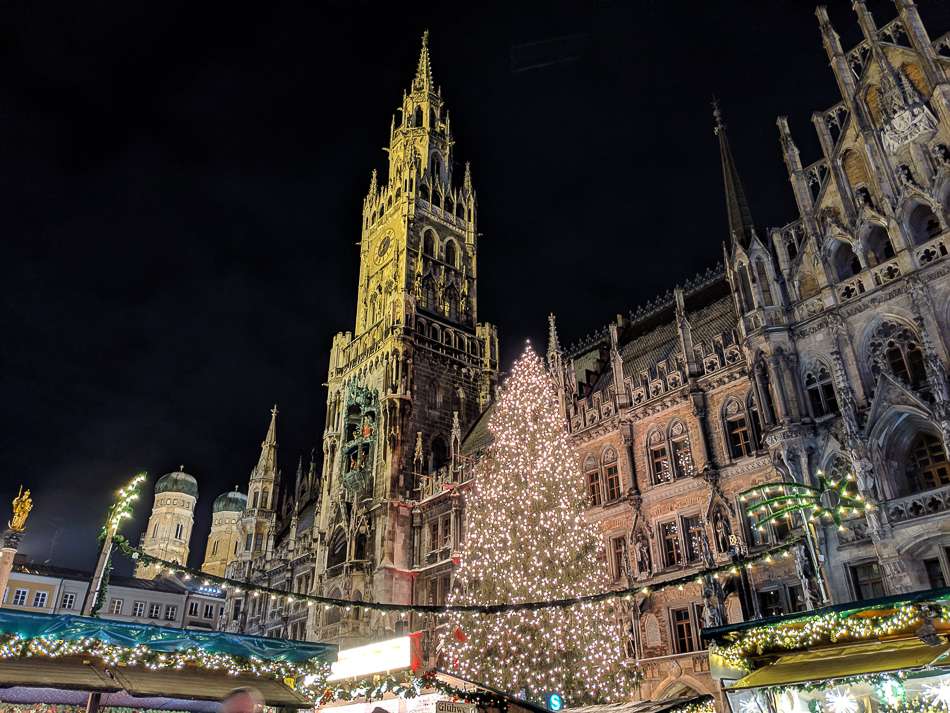 Marienplatz Munich Christmas Market and Christmas tree
