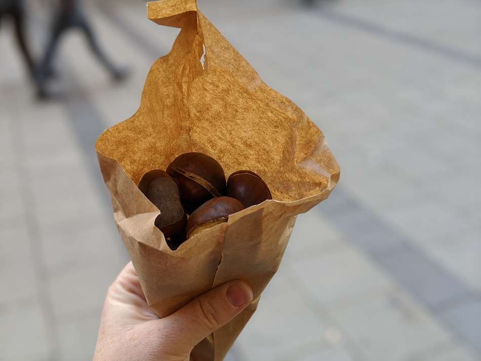 Roasted chestnuts Munich Christmas market food