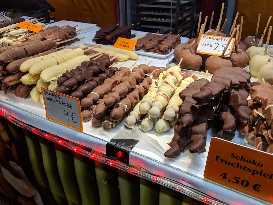 chocolate fruit German Christmas Market Vegetarian Food