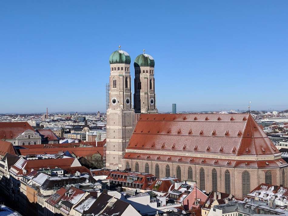 Frauenkirche covered in snow