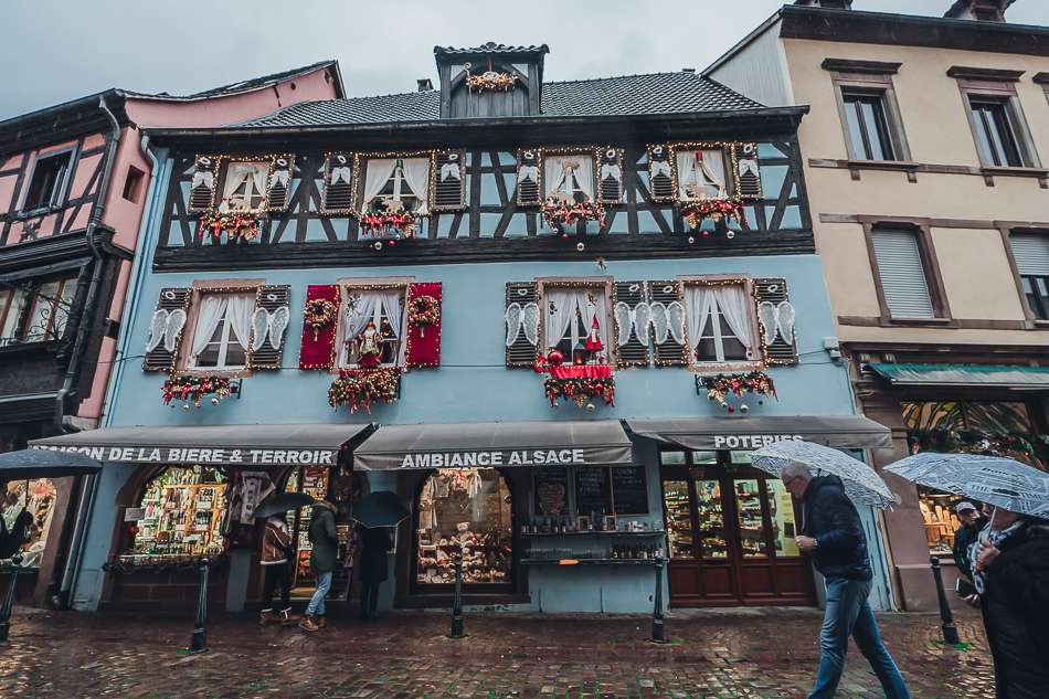 Kaysersberg timber houses at Chrismtas