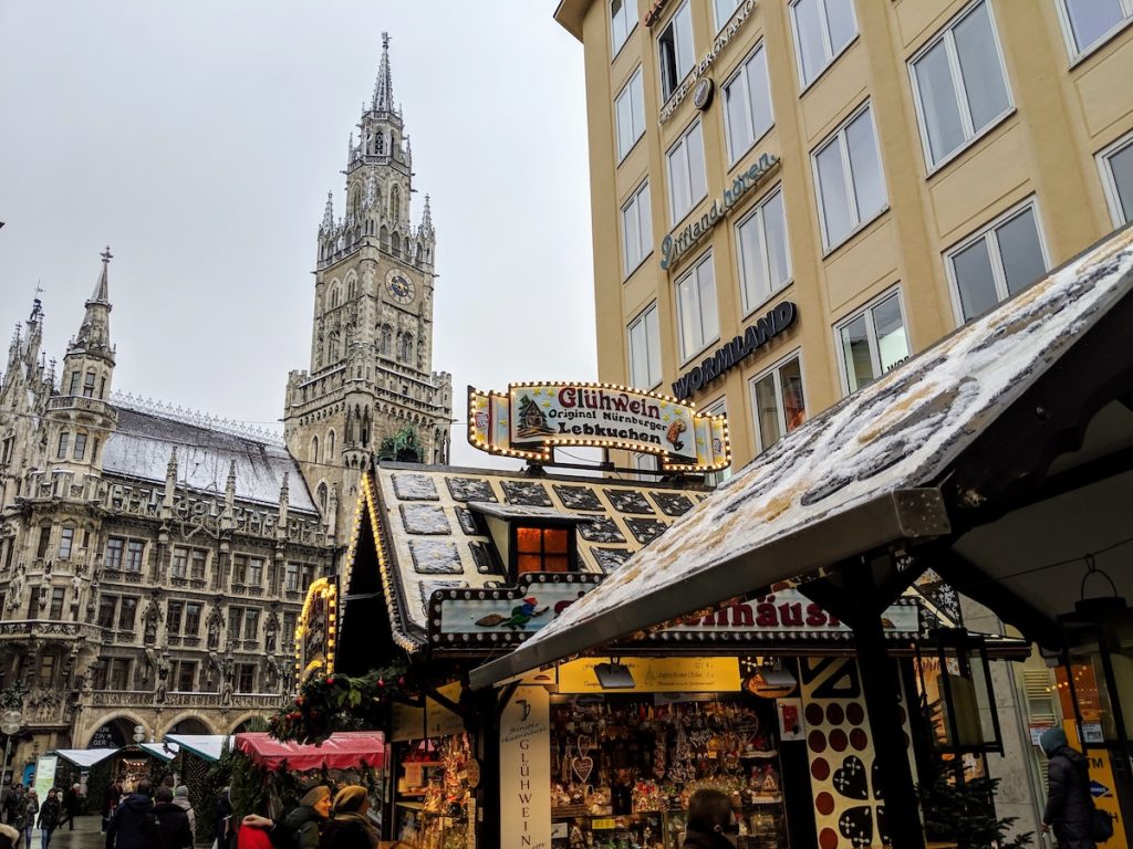 Munich's Christmas Market Stalls at Marienplatz