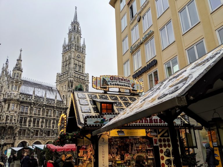 Munich's Christmas Market Stalls at Marienplatz
