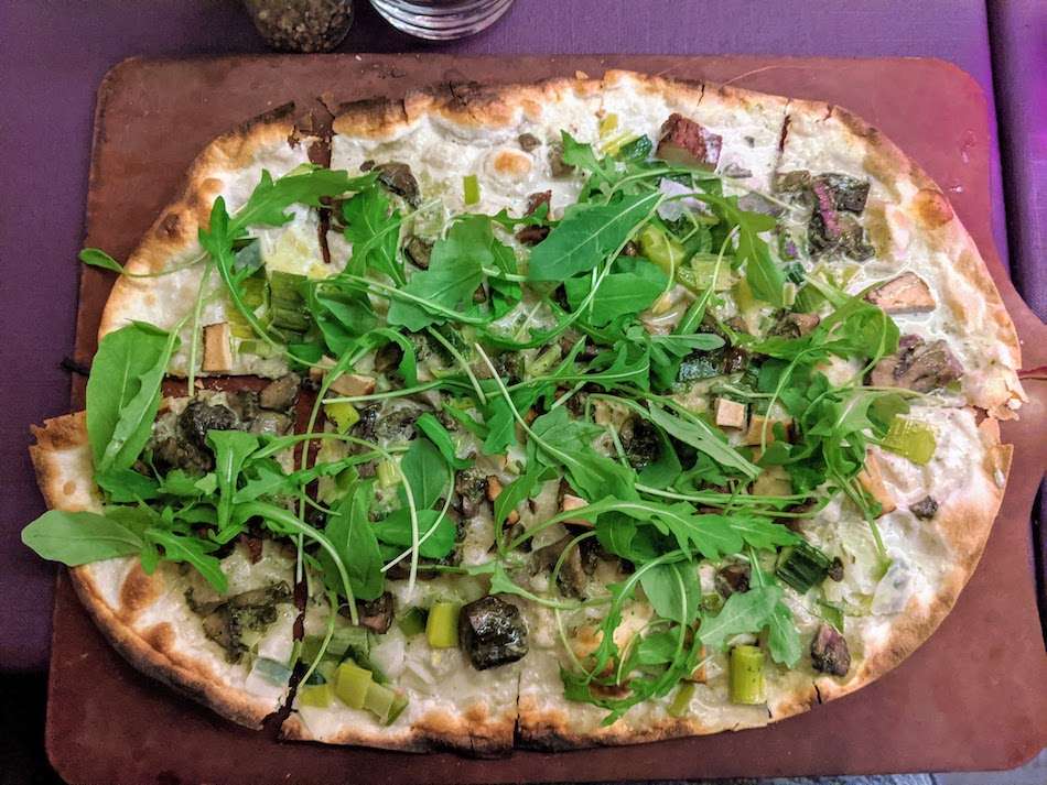 tarte flambee Alsace vegan food Obernai