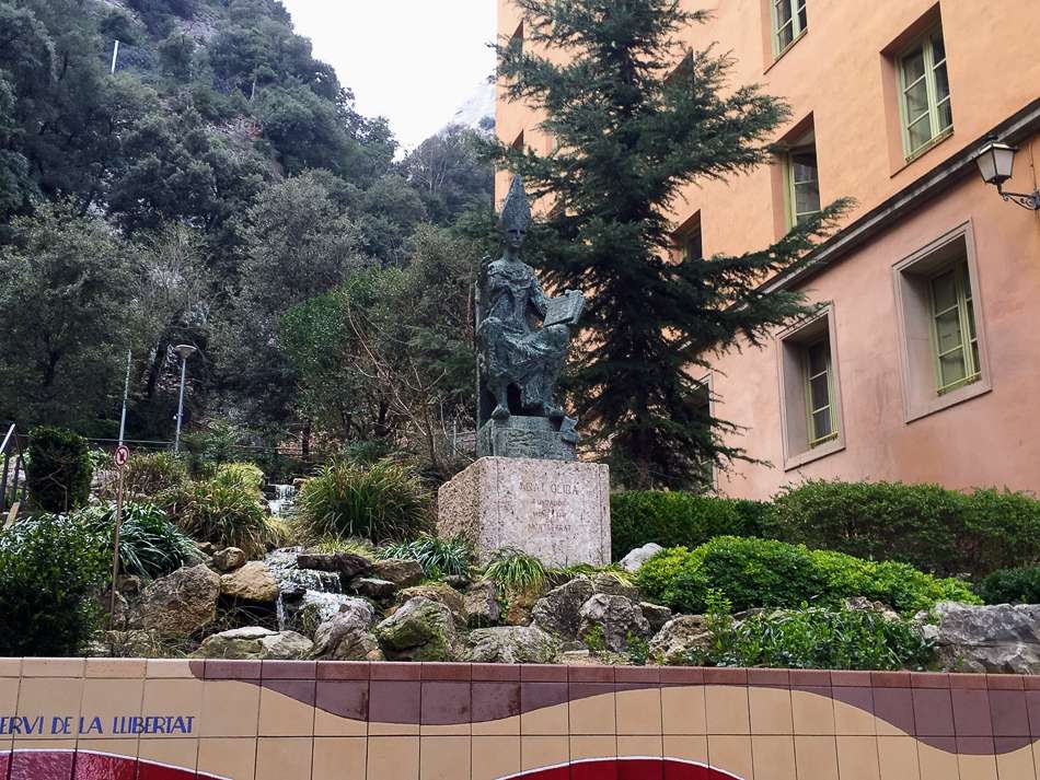 Abat Oliba statue in Montserrat Spain