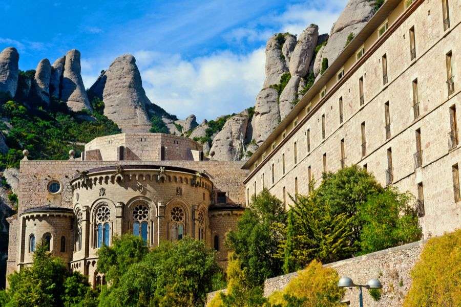 Montserrat monastery and the surrounding mountains and nature park