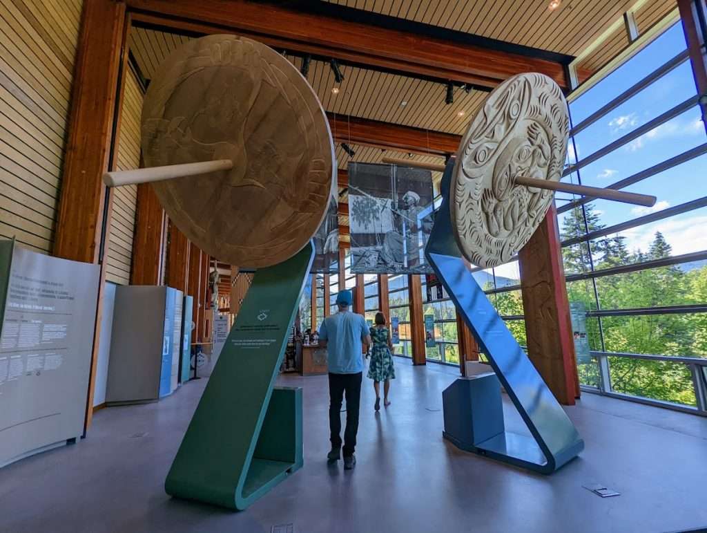 The cultural center of the Squamish people with a large art installation. 