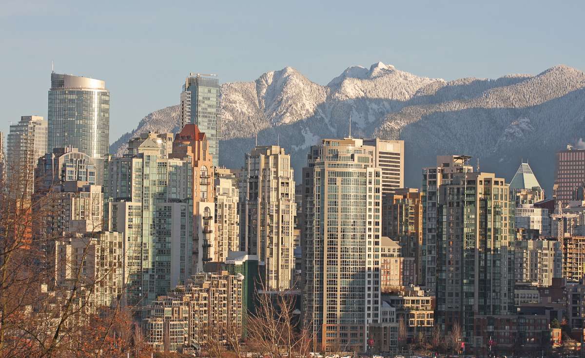Vancouver Skyline with snow