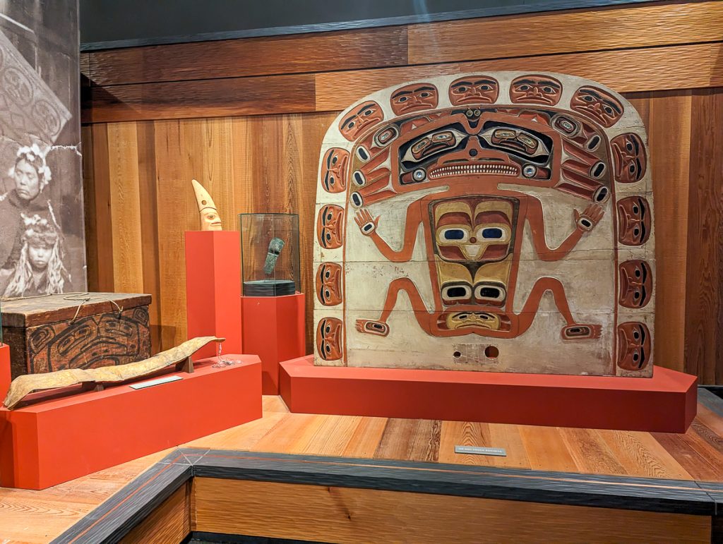 A museum exhibit of traditional Nisga'a Nation items.