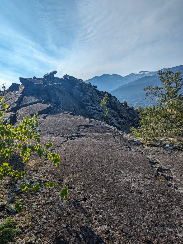 A hill made of lava rocks in the Nass Valley, BC, Canada.