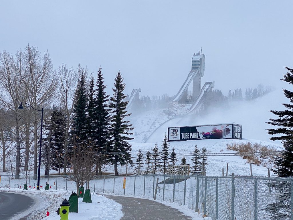 snow-filled olympic park in Calgary