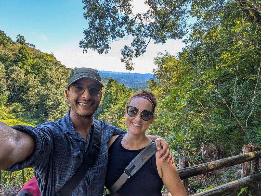 Ganesh and Susanna are all smiles on the Kumano Kodo hike