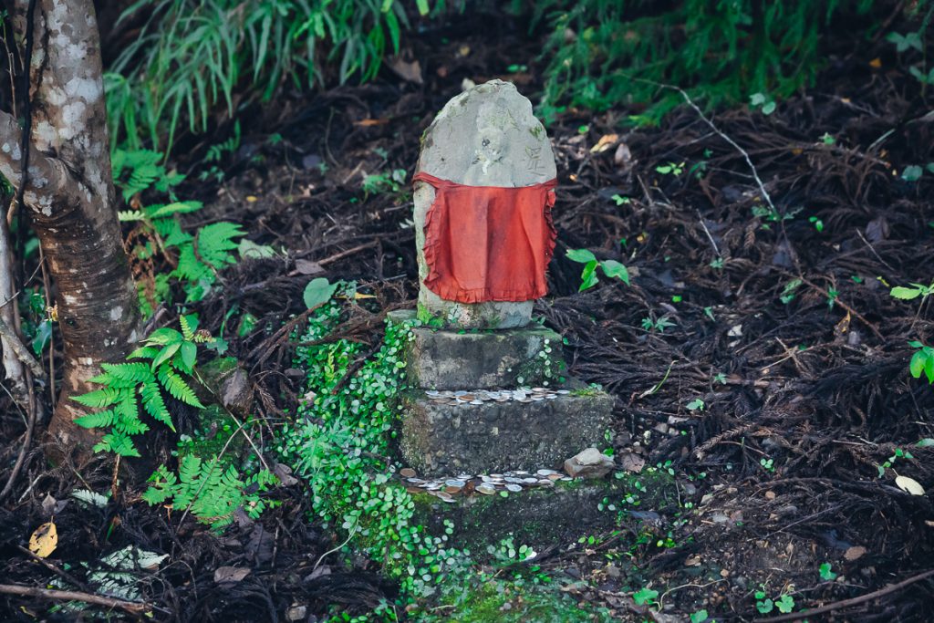 a small jizo statue on the Kumano Kodo