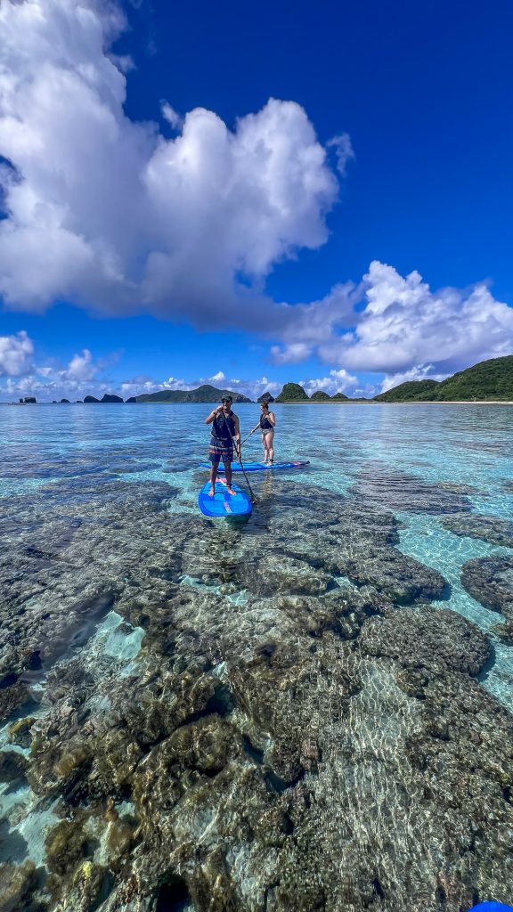 SUP over coral reef in Zamami Keramashoto National Park