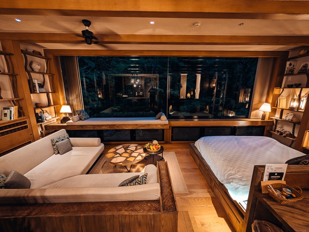 Inisde a sustainable treehouse resort in Okinawa