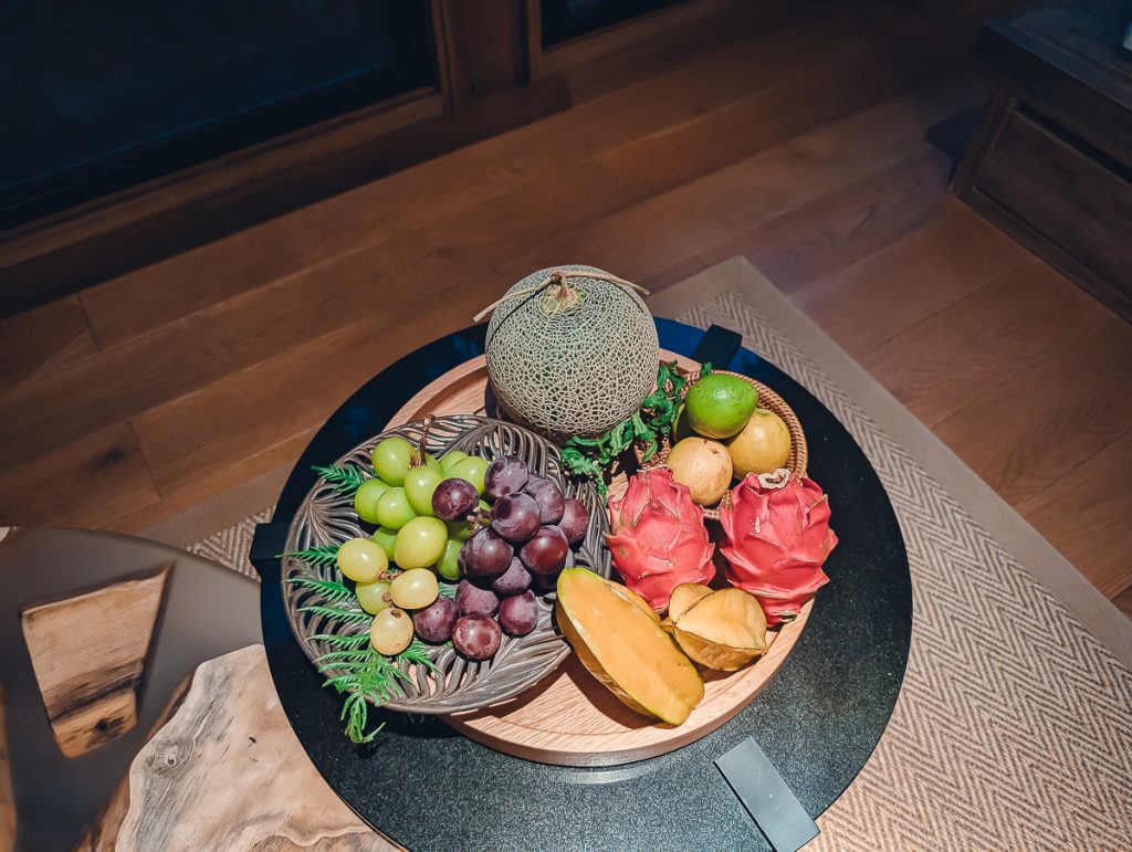 A basket of tropical fruit