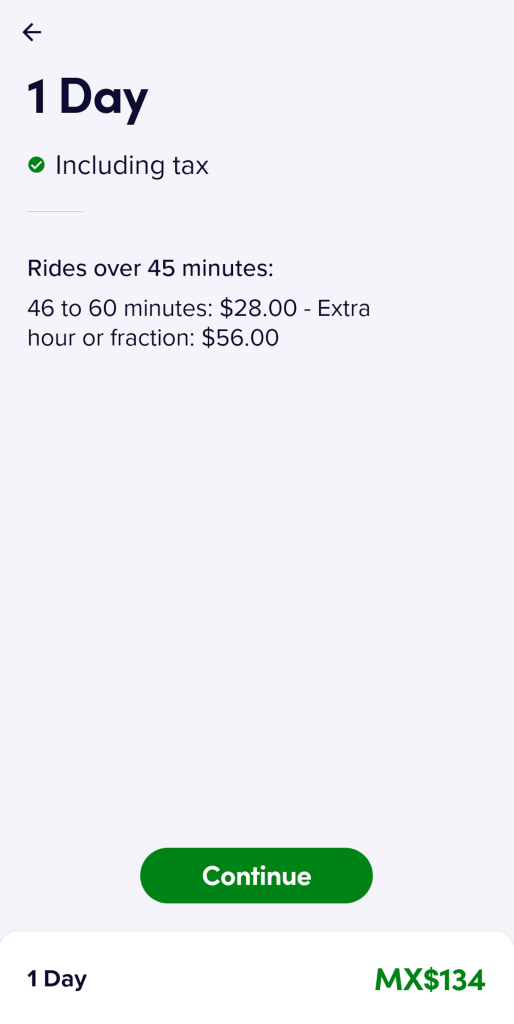 a screen shot of a bike app