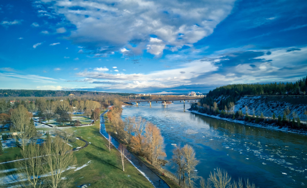 Prince George and River in British columbia