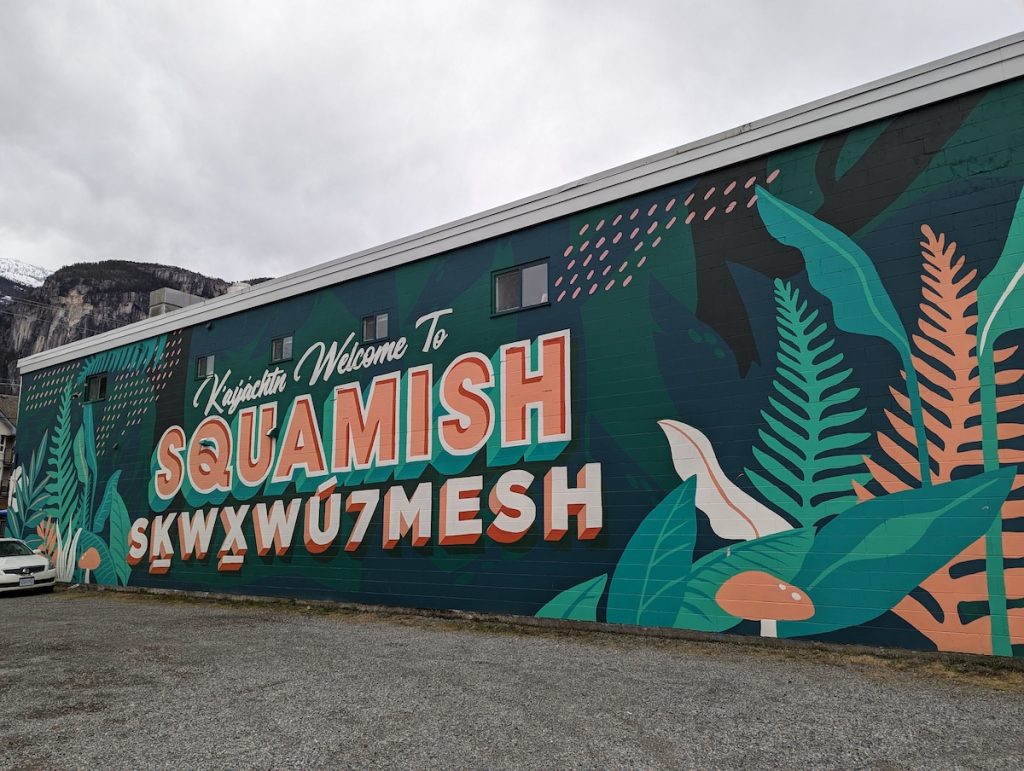 Welcome to Squamish street art sign