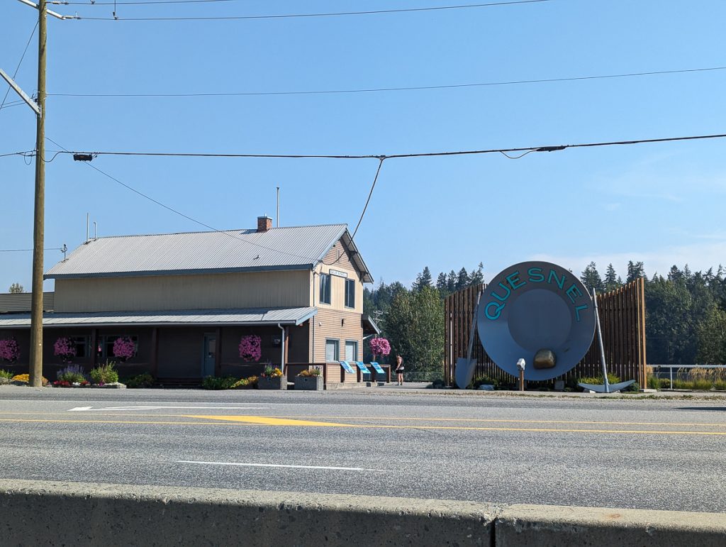 A monument of the world's largest gold pan on the Cariboo Gold Rush Trail