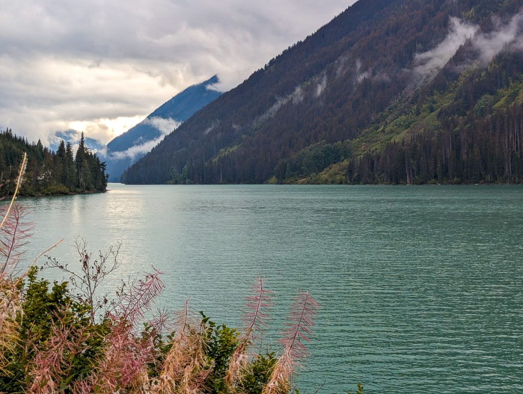 A lake with a mountain view Seton Lake