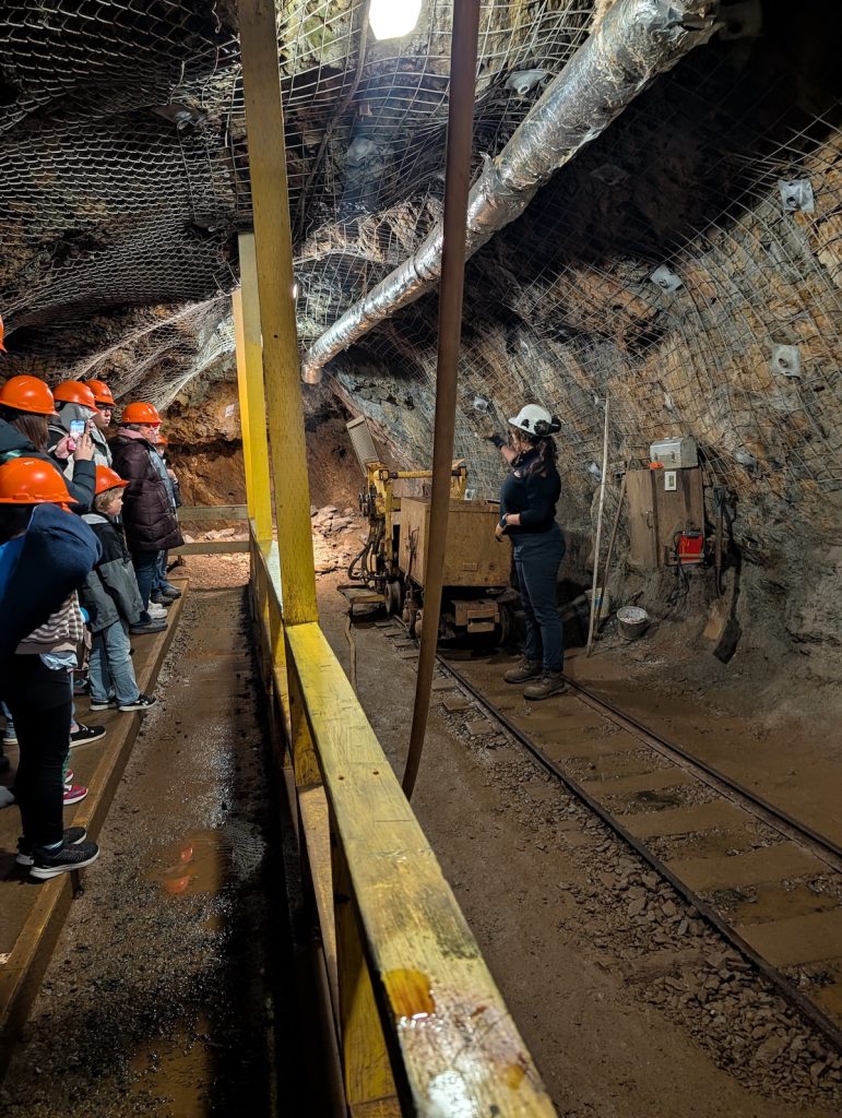 Inside a copper mine on a tour at Britannia Mine