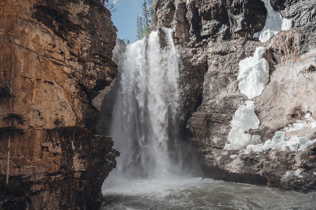 A waterfall at Johnstone Canyon