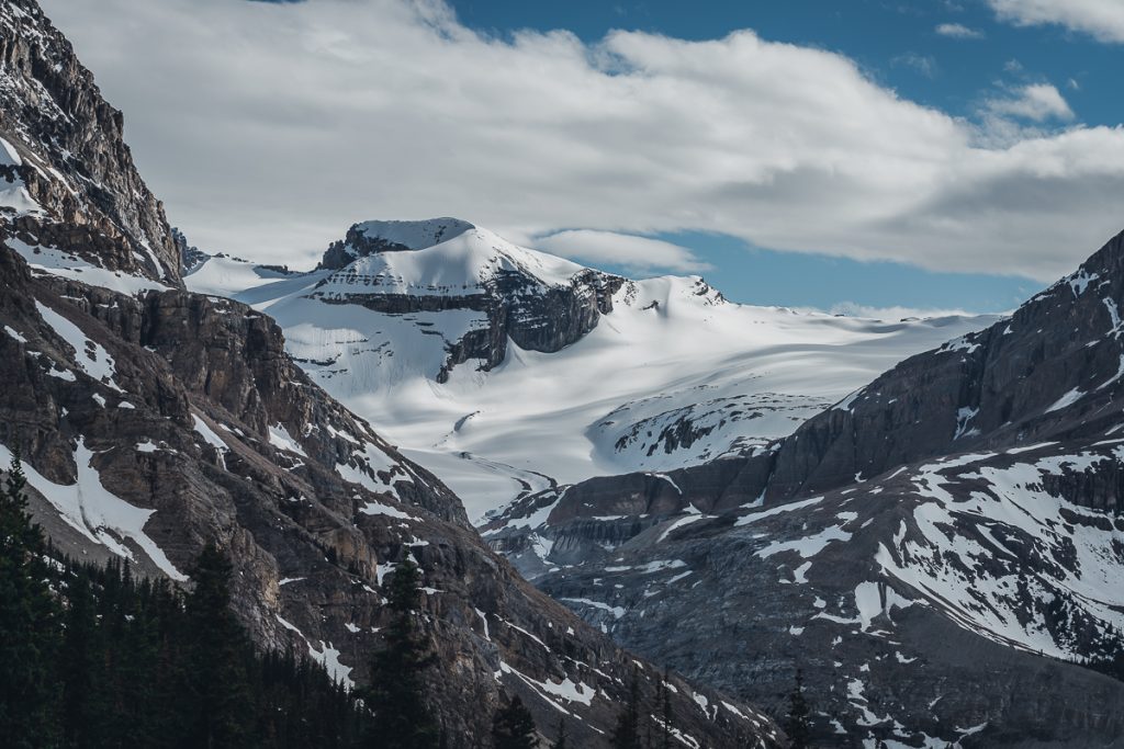 A view of snow-capped Canadian mountains