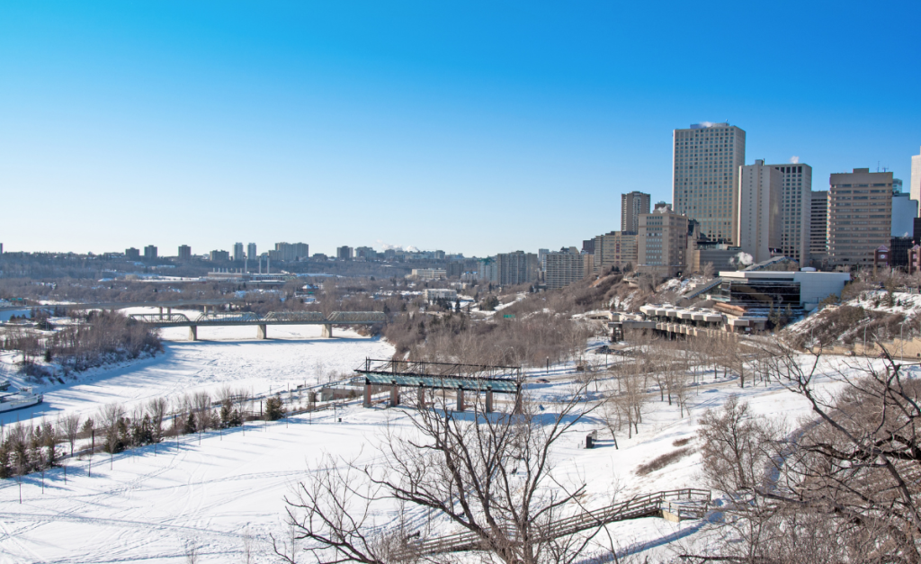 View of Edmonton over the river