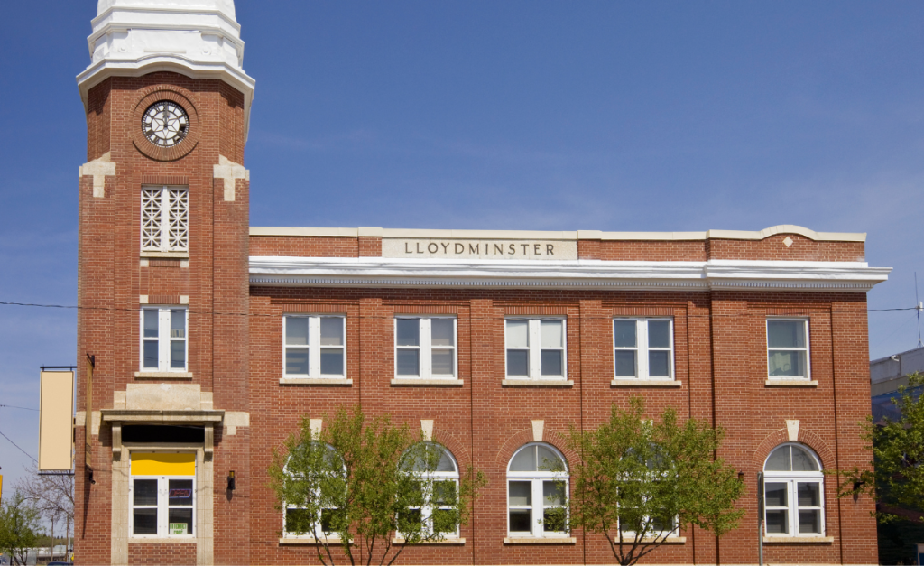 a brick heritage building in a town called Lloydminster 