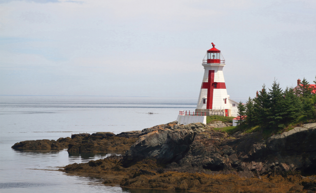 A lighthouse on the coast of New Brunswick