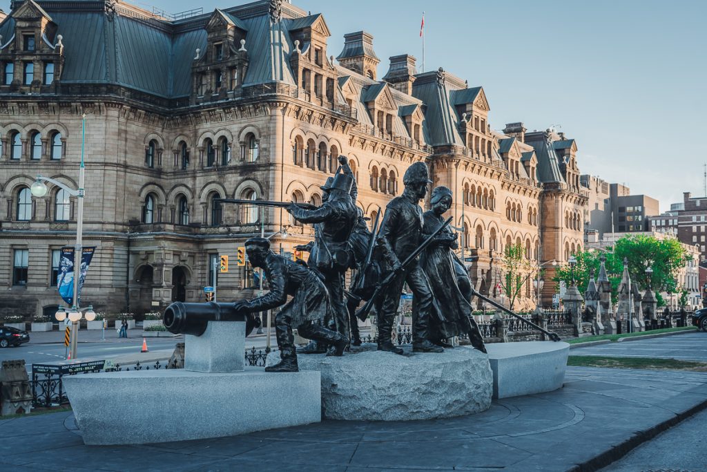 Ottawa Parliament building with statues
