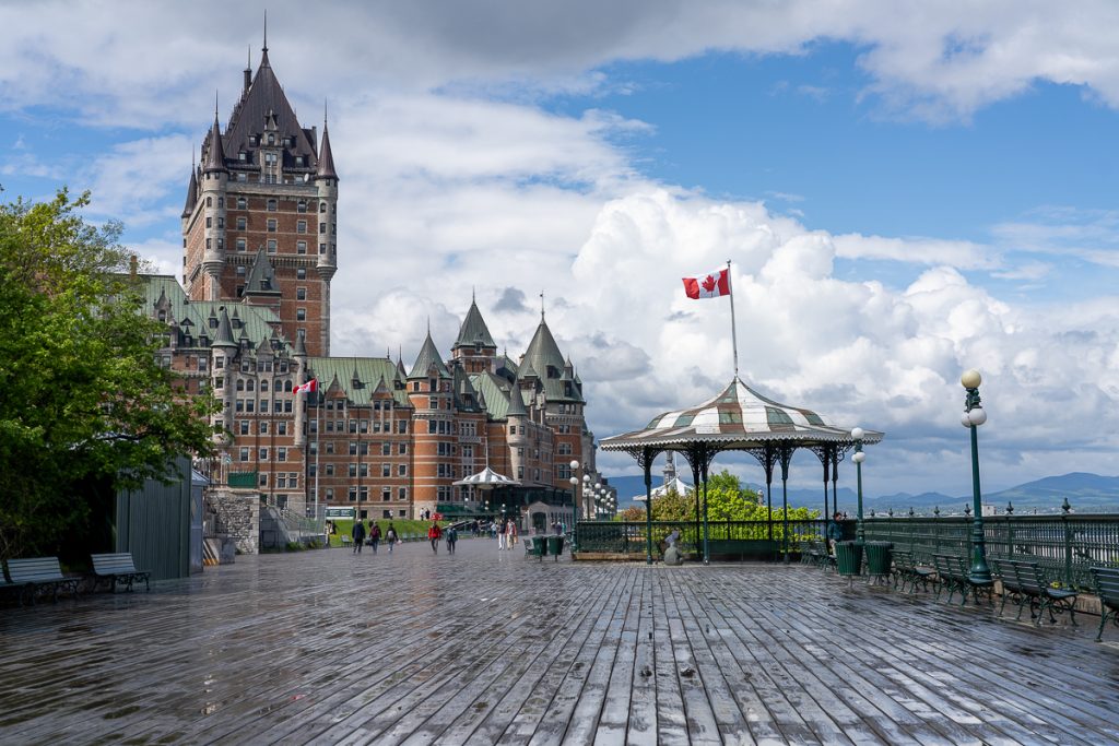 Quebec Dufferin Boardwalk with the Fairmont hotel 