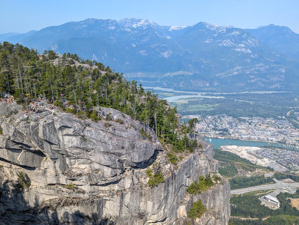 Views of the Squamish area from the top of a mountain